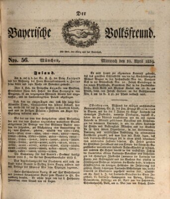 Der bayerische Volksfreund Mittwoch 10. April 1839