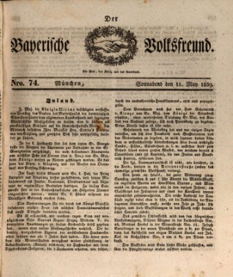 Der bayerische Volksfreund Samstag 11. Mai 1839