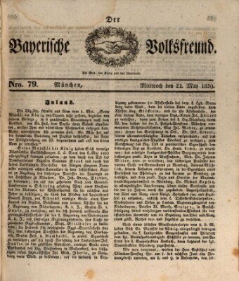 Der bayerische Volksfreund Mittwoch 22. Mai 1839