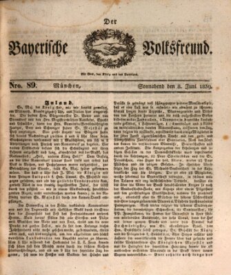 Der bayerische Volksfreund Samstag 8. Juni 1839