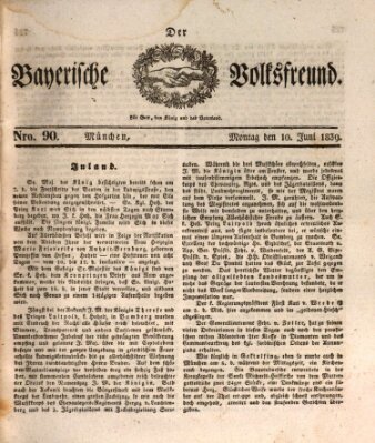 Der bayerische Volksfreund Montag 10. Juni 1839