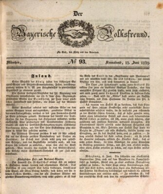 Der bayerische Volksfreund Samstag 15. Juni 1839