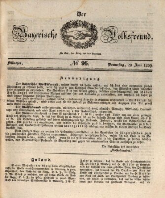 Der bayerische Volksfreund Donnerstag 20. Juni 1839