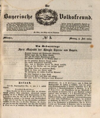 Der bayerische Volksfreund Montag 8. Juli 1839