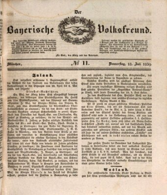 Der bayerische Volksfreund Donnerstag 18. Juli 1839