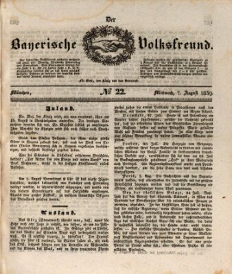 Der bayerische Volksfreund Mittwoch 7. August 1839