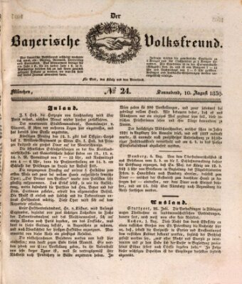 Der bayerische Volksfreund Samstag 10. August 1839