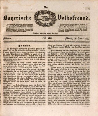 Der bayerische Volksfreund Montag 26. August 1839