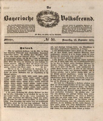 Der bayerische Volksfreund Donnerstag 26. September 1839