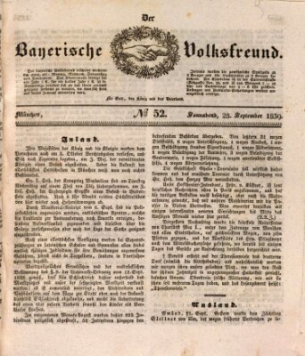 Der bayerische Volksfreund Samstag 28. September 1839