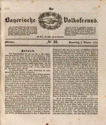 Der bayerische Volksfreund Donnerstag 3. Oktober 1839