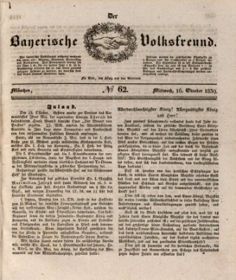 Der bayerische Volksfreund Mittwoch 16. Oktober 1839