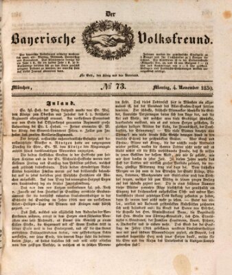 Der bayerische Volksfreund Montag 4. November 1839