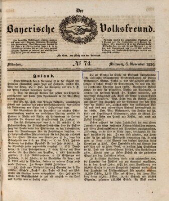 Der bayerische Volksfreund Mittwoch 6. November 1839