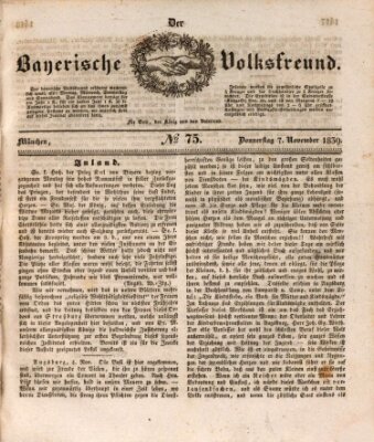 Der bayerische Volksfreund Donnerstag 7. November 1839