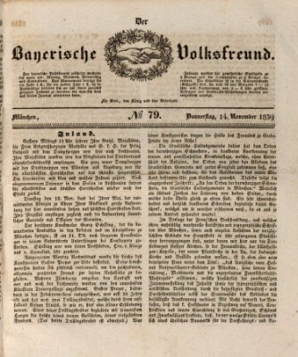 Der bayerische Volksfreund Donnerstag 14. November 1839