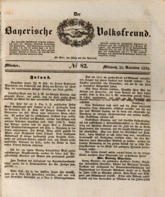 Der bayerische Volksfreund Mittwoch 20. November 1839