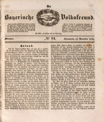 Der bayerische Volksfreund Samstag 23. November 1839