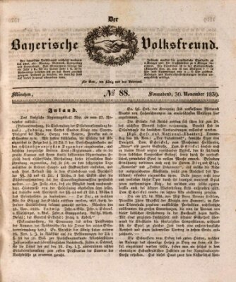 Der bayerische Volksfreund Samstag 30. November 1839