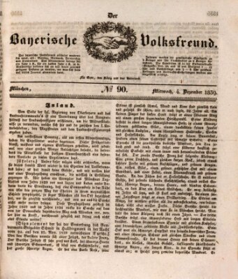 Der bayerische Volksfreund Mittwoch 4. Dezember 1839