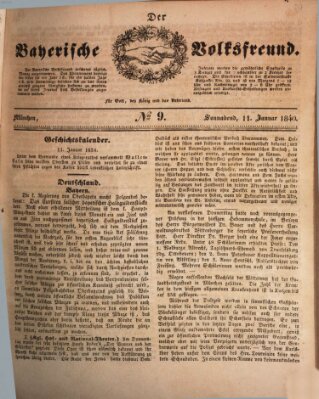 Der bayerische Volksfreund Samstag 11. Januar 1840