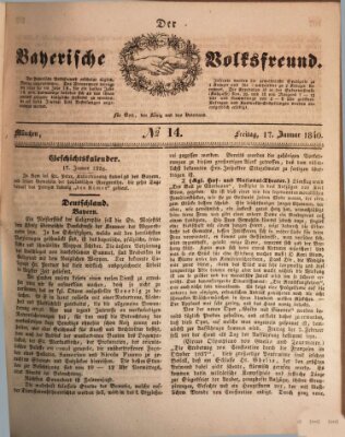 Der bayerische Volksfreund Freitag 17. Januar 1840