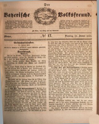 Der bayerische Volksfreund Dienstag 21. Januar 1840