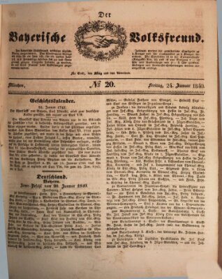 Der bayerische Volksfreund Freitag 24. Januar 1840