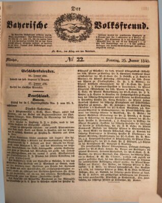 Der bayerische Volksfreund Sonntag 26. Januar 1840