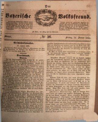 Der bayerische Volksfreund Freitag 31. Januar 1840