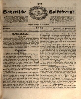 Der bayerische Volksfreund Donnerstag 6. Februar 1840