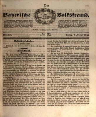 Der bayerische Volksfreund Freitag 7. Februar 1840