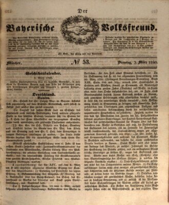 Der bayerische Volksfreund Dienstag 3. März 1840