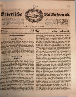 Der bayerische Volksfreund Freitag 13. März 1840