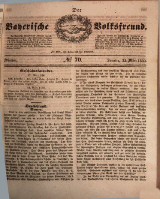 Der bayerische Volksfreund Sonntag 22. März 1840