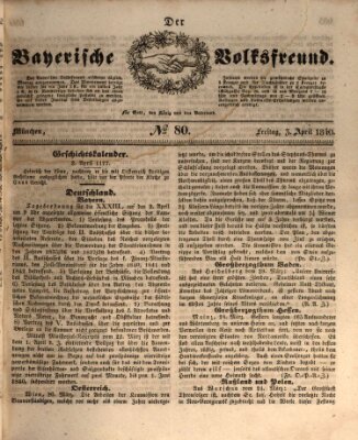 Der bayerische Volksfreund Freitag 3. April 1840