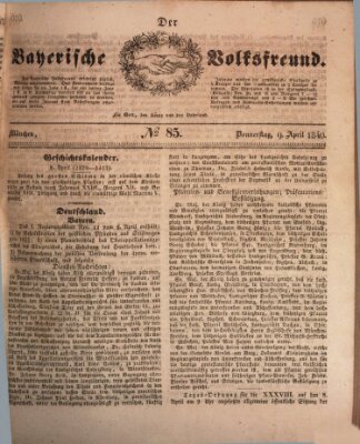 Der bayerische Volksfreund Donnerstag 9. April 1840