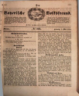 Der bayerische Volksfreund Sonntag 3. Mai 1840