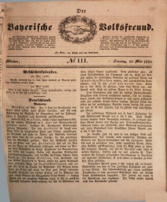 Der bayerische Volksfreund Sonntag 10. Mai 1840