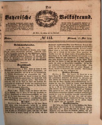 Der bayerische Volksfreund Mittwoch 13. Mai 1840