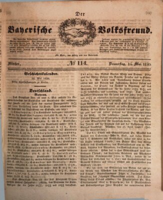 Der bayerische Volksfreund Donnerstag 14. Mai 1840