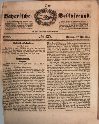 Der bayerische Volksfreund Mittwoch 27. Mai 1840