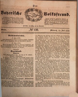 Der bayerische Volksfreund Mittwoch 10. Juni 1840