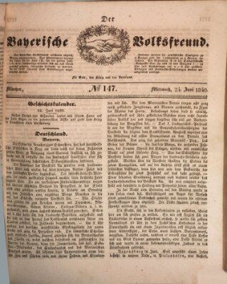 Der bayerische Volksfreund Mittwoch 24. Juni 1840