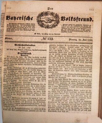 Der bayerische Volksfreund Dienstag 30. Juni 1840