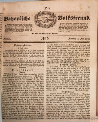 Der bayerische Volksfreund Sonntag 5. Juli 1840