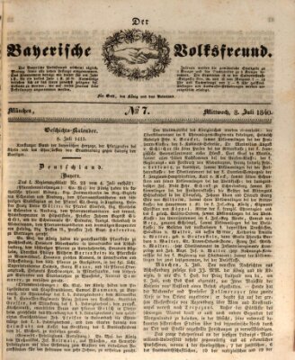 Der bayerische Volksfreund Mittwoch 8. Juli 1840