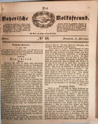 Der bayerische Volksfreund Samstag 11. Juli 1840