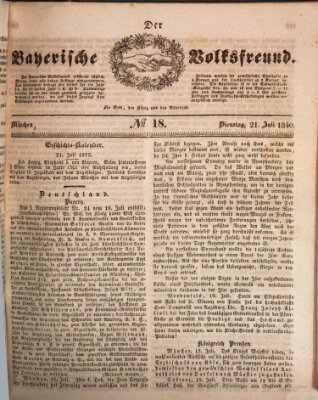 Der bayerische Volksfreund Dienstag 21. Juli 1840