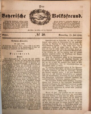 Der bayerische Volksfreund Donnerstag 23. Juli 1840